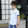 Camicie per ragazzi della scuola Camicette a maniche corte per ragazzi Abbigliamento per bambini Colletto rovesciato in cotone Top per bambini 5 7 9 11 13 15 anni