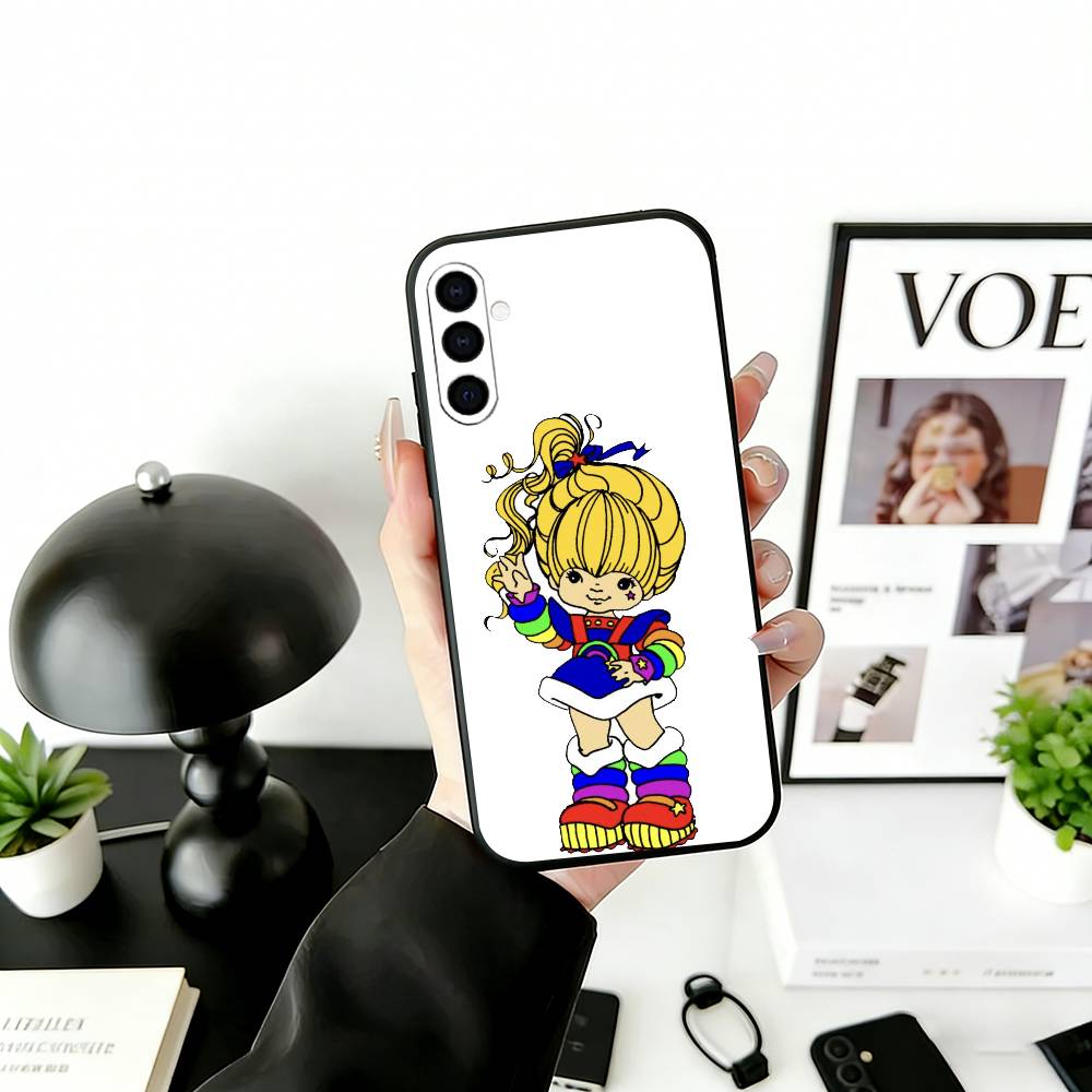 Cute Retro Rainbow Pony Phone Case For Samsung Galaxy A73,A72,A71,A70,A53,A52,A51,Soft Silicone Black Cover