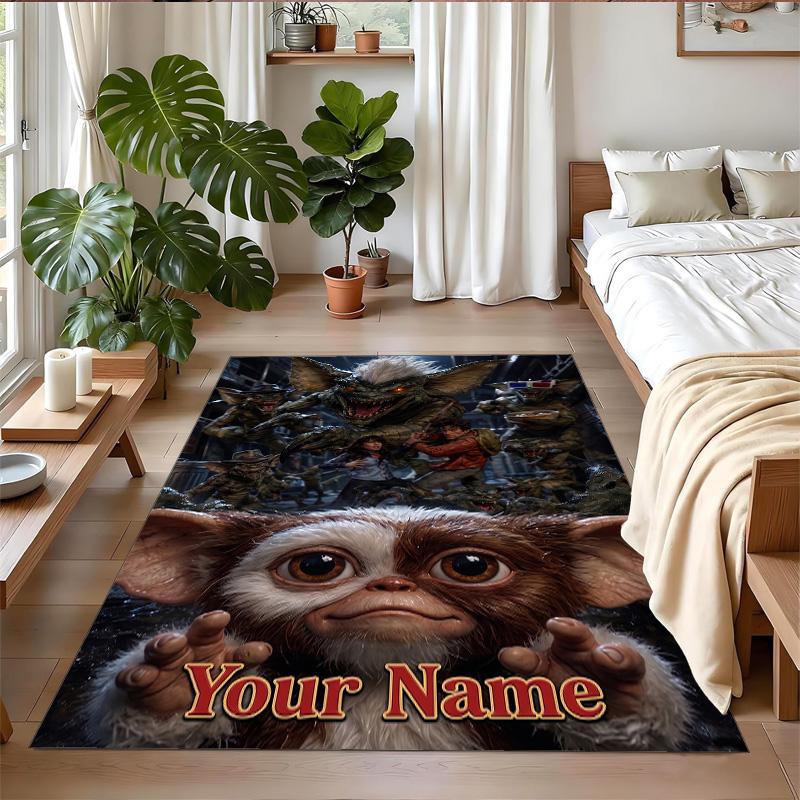 Crystal Velvet Rug Custom Name Text, Soft Non Slip Floor Mat Home DecorGremlins Gizmo
