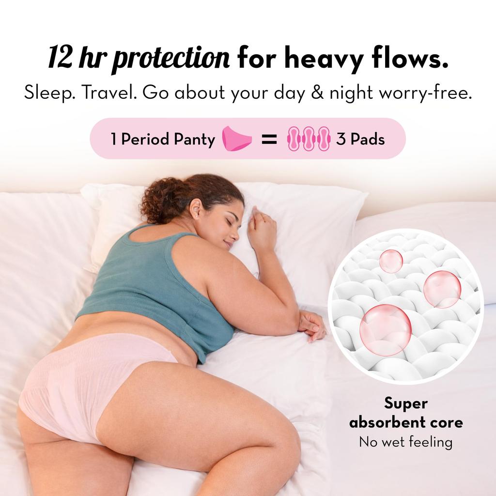 Plush Comfort High Waist Disposable Period Panty for Women, 5 Pcs XL/XXL (85–130 cm) | Anti-Bacterial | Non-Bulky Snug Fit | 12-Hour Protection |