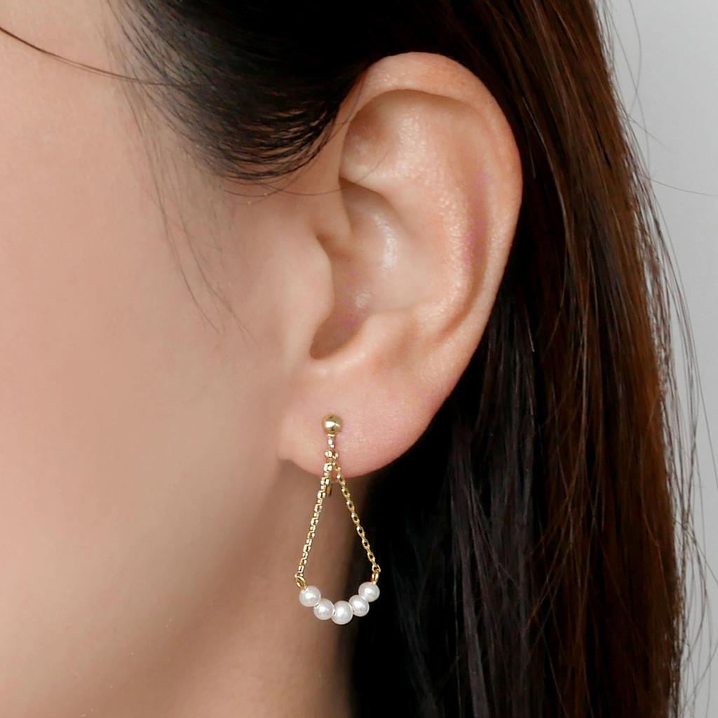 Vendome Aoyama Earrings K10 Yellow Gold Freshwater Pearl AJVE2142 PF [Official]