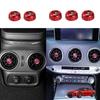 For Kia Stinger 2018-2023 Car Tuning 5PCS Aluminum Red Dashboard Middle AC Vent Rear Row Vent Adjustment Knob Ring Trim Cover