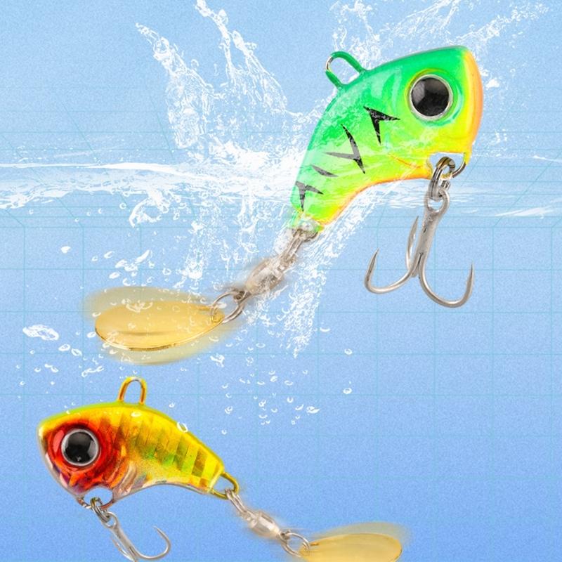 5Pcs Metal Spoon Spinner Lure Long Cast Metal Rotating Fishing Lure Hard Metal Spinner Baits with Hook Enduring