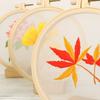 Ginkgo Maple Leaf Transparent Yarn Embroidery Material Package Diy Handmade Self-Embroidery Traced, Needle And Thread Set