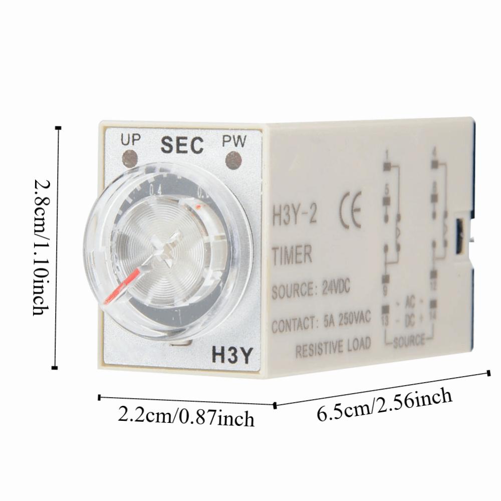 H3Y-2 Delay Timer 24VDC Time Switch 24V Precision Timing Time Relay  Electrical Systems