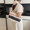 2025 New Summer Sen Meng Striped Beach Bag Women's Bag Fashion Casual Portable Shoulder Bag Large Capacity Tote Bag