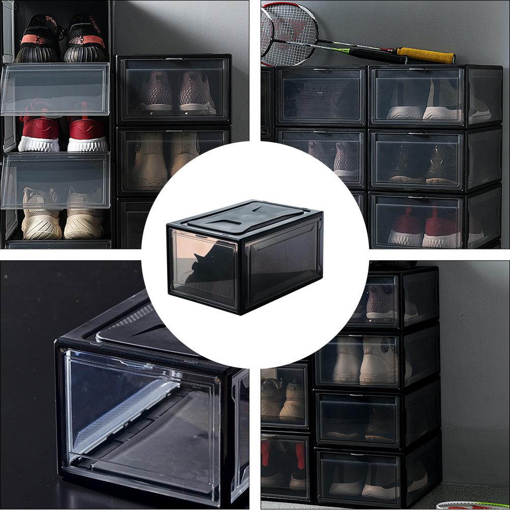 Shoe Storage Box Boxes Home Shoes Organizer Practical Holder Magnetic Attraction Pp Plastic Sneaker Container Stackable Case