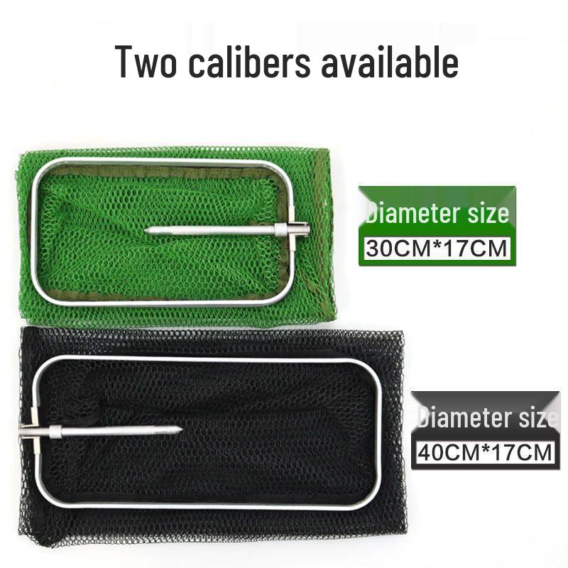 Black Thickened Rubber-Coated Fish Keeper Net Bag – Quick Dry, Anti-Snag for Small Fish & Wild Fishing