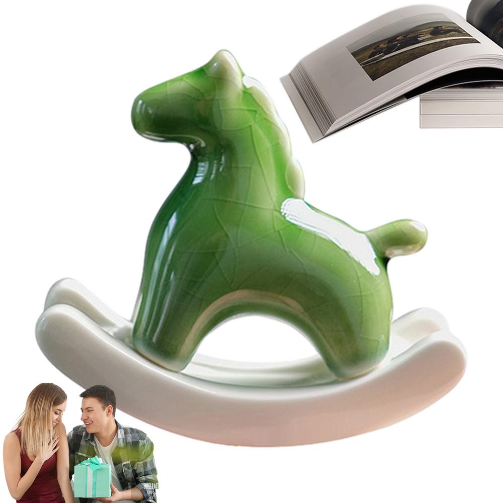 Керамическая лошадка-качалка Украшения Лошадка-качалка Милый стиль и принцип равновесия Скульптура лошади Поделки для дома для стола