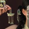 1/2Pcs Chinese Lotus Leaf Flower Hairpin Alloy Jewelry Hair Stick Trendy Long Tassel Hairpin For Women Girls Hair Accessory