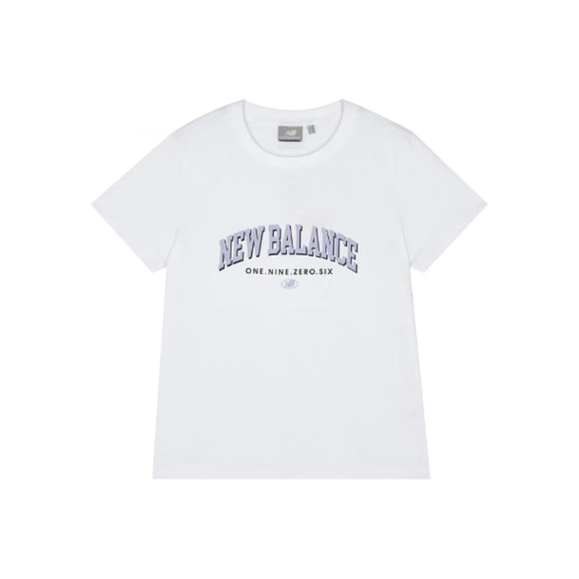 New Balance T Shirts Women s White Crew Neck Moderate Straight Fit 5EC27152-WT XS