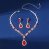 Exclusive Women's Rhinestone Jewelry Set: Necklace, Ring, Earrings