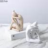Knee Hugging Figures Statue Handicrafts Desk Decoration Ornaments Abstract Character Resin Sculpture Room Aesthetics Decor