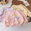 3 To 8Y Girls Sweater 2025 New Baby Pullover Top Love Spring and Autumn Fashion Children's Jacket
