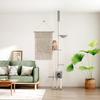 171718 vidaXL Cat Tree Floor-to-Ceiling Light Grey 258.5-284.5 Cm