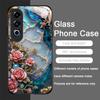 White Camellia Flower Marble Texture Tempered Glass Phone Case for OnePlus 13R 12 11 10 9 Nord CE4 3 2 Lite ACE2 ACE3 Pro Cover