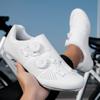 White Cycling Shoes Road MTB Riders Unisex Stiff Sole Non-Cleat Pedal Compatible Lightweight Breathable