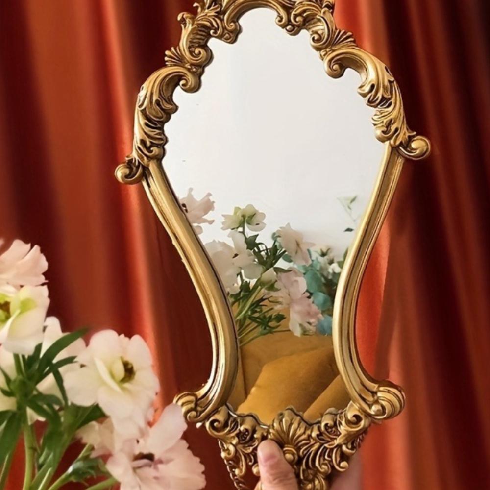 Vintage Carving Wall Mirrors Home Room Decoration Makeup Mirror Living Room Bedside Decoration Ornament Home Frame Picture Gifts