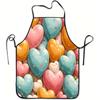 1pc Colorful Candy Heart Print Apron, Durable And Easy To Clean, Adjustable Waistband, Polyester Material, for Kitchen Cooking, Gardening, Orchard Pic