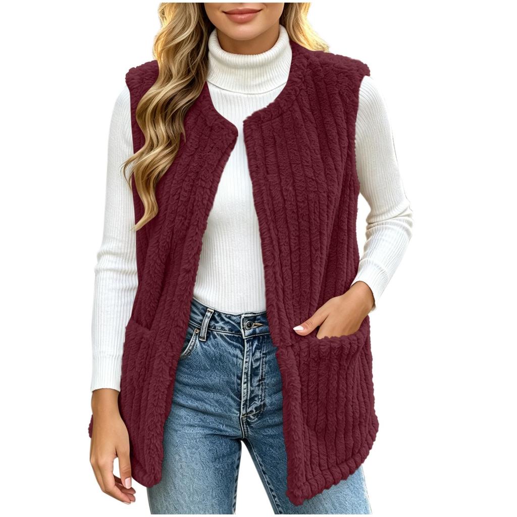 Women's Casual Sleeveless Vest Jacket with Pockets for Everyday Wear