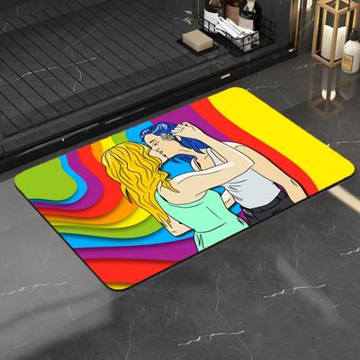 1 buc Covorașe Absorbante Anti-Alunecare pentru Baie Decorațiuni Casă Materiale Covorașe Covorașe Podea Bucătărie Casă Curcubeu Dragoste Gay Lesbiene LGBT