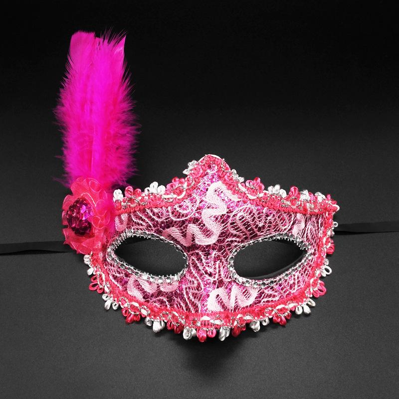 Women Lace Feather Mask Cosplay Masquerade Carnival Party Props Ladies Half Face Cover Sexy Costumes Playing Masques For Girls