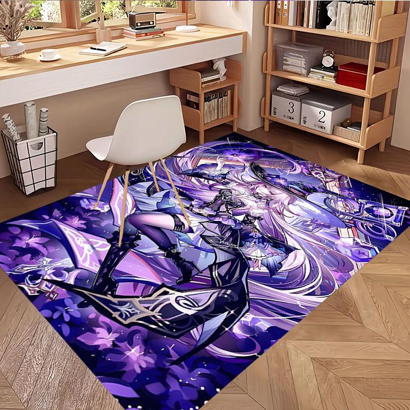 Genshin Impact Print Rug, Washable Floor Carpet, For Entryway Dorm Laundry Room Office Study, Home Decor Birthday Christmas Gift