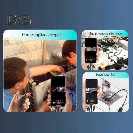 Inspektionsendoskop-Telefon-Scope-Kamera mit Licht IP67 wasserdicht Einfacher Anschluss 1080P Boreskop-Inspektionskamera