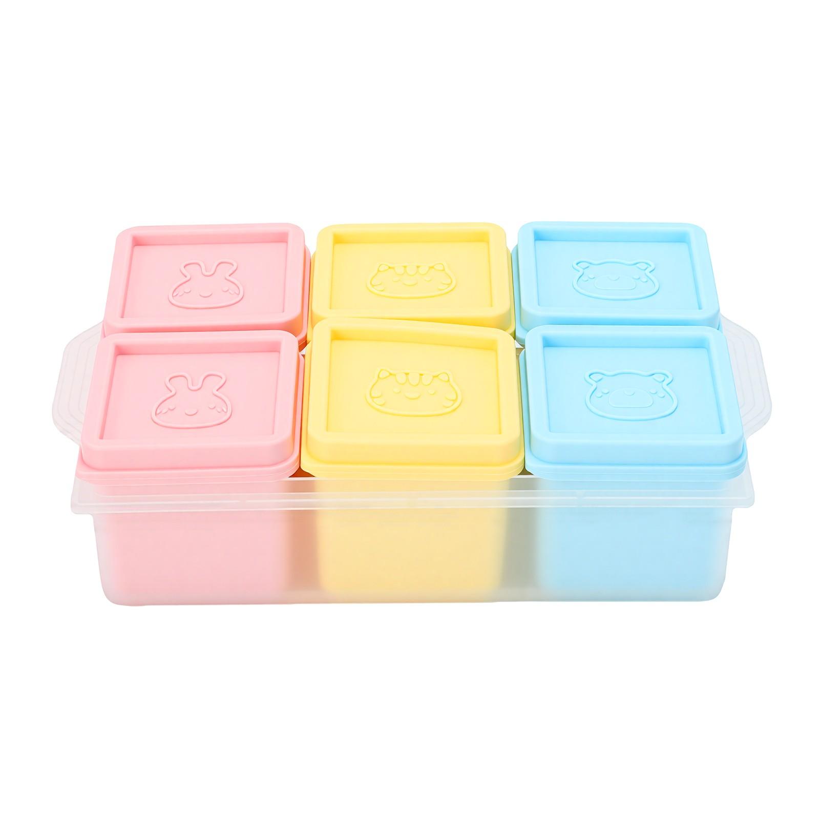 Tomtop Jms Cat And Dog Food Storage Containers 6 Grids Silicone Freezer Trays With Lids For Freezer 110Ml