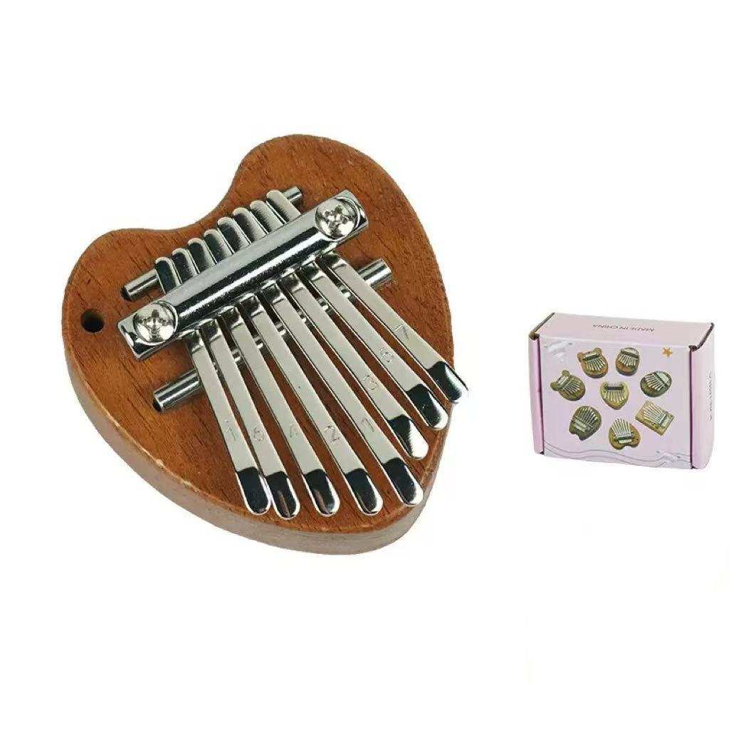 

Mini 8 Key Kalimba Thumb Piano Water Drop Style Portable Wooden Musical Instrument Exquisite Gift Box for Kids Adults