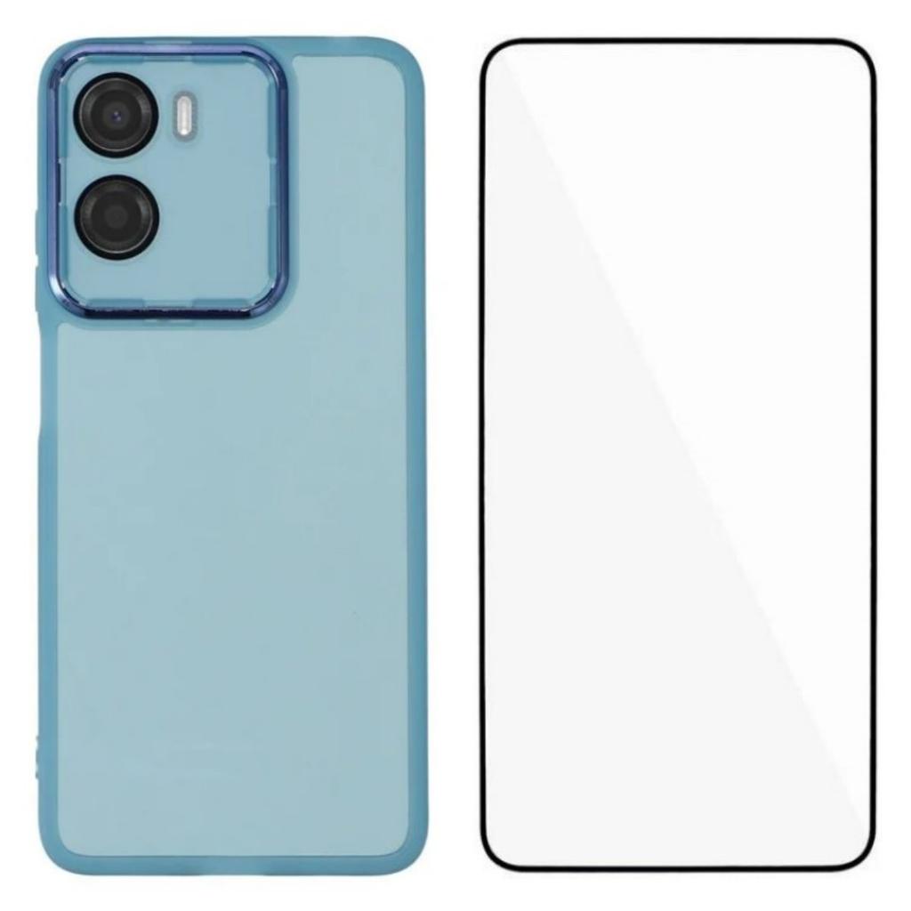 For Motorola Moto G05 4G TPU Case WANLONFENG DKSM Series Electroplated Frame Back Cover with Tempered Glass