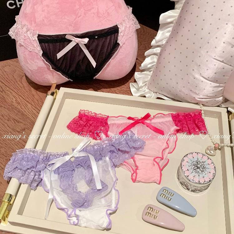 Women's Sexy Color Block Lace Strappy Low-Rise Panties
