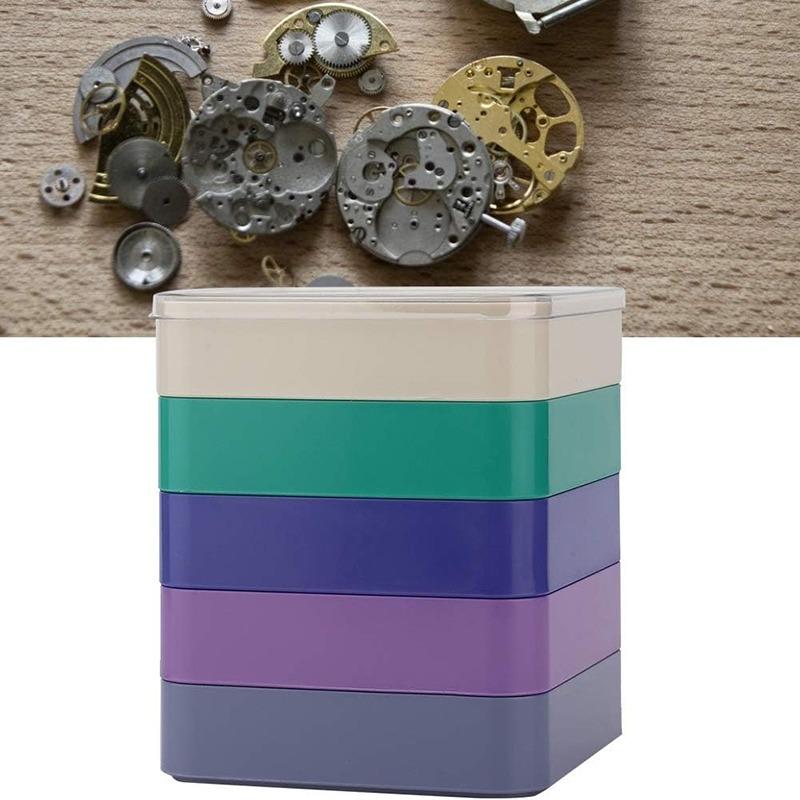 Watch Parts Storage Box 5 Layer Watch Repair Tool Storage Box Color Parts Box Watch Tools for Screw Component Movement