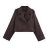 Women Double Breasted Lapel Short Trench Jacket Coat