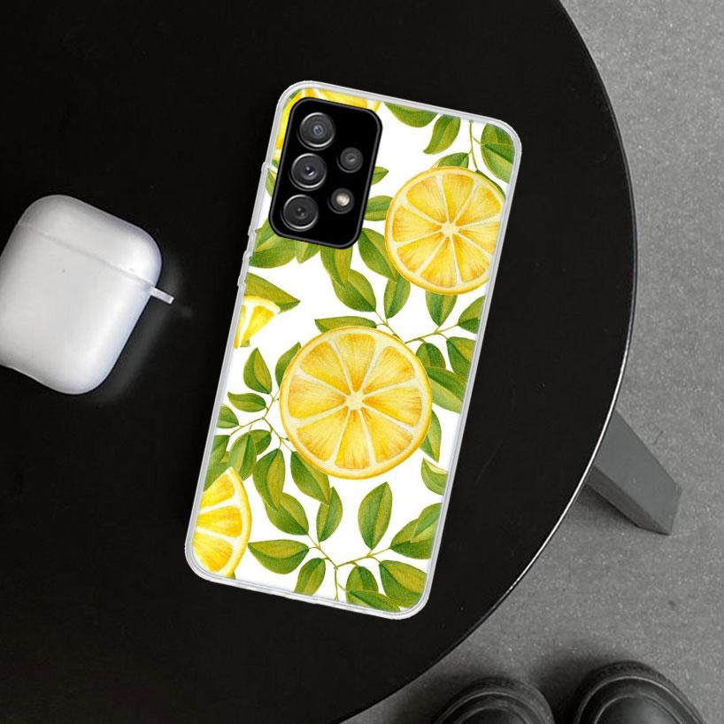 Summer Fruits Lemon Phone Case Cover for Samsung Galaxy A12 A22 A32 A52 A72 A02S A51 A50S A31 A20S A10S Note 20 Ultra 10 Plus Ga