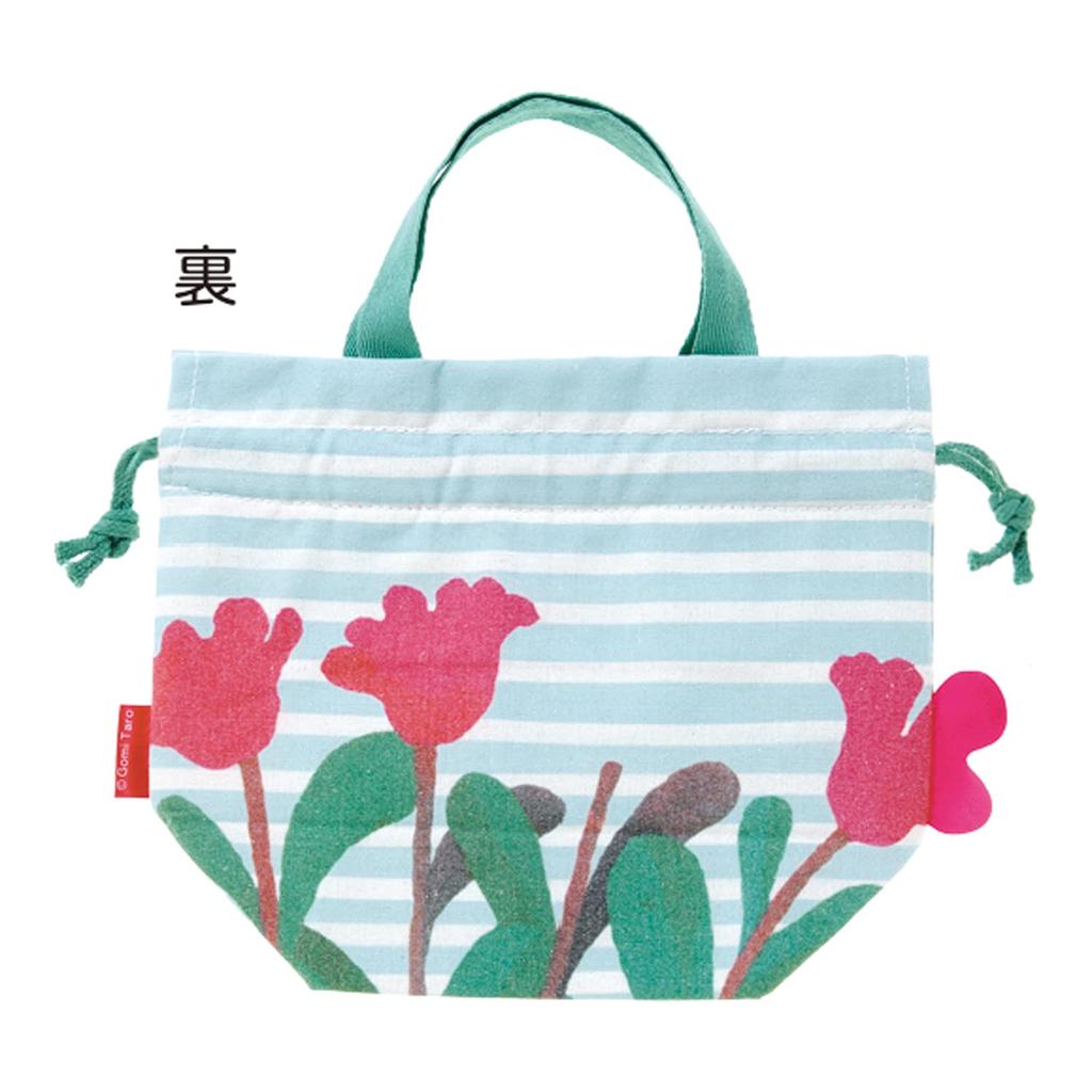Gakken Staful Gomi Goldfish Run Away Insulated Lunch Goldfish and K20003 Taro's Bag, Flowers,