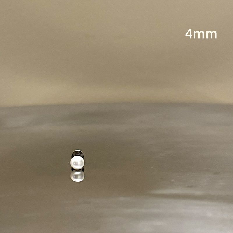 

Flats Medical Titanium Steel Ear Studs Pearl 4mm pearl 1 titanium steel