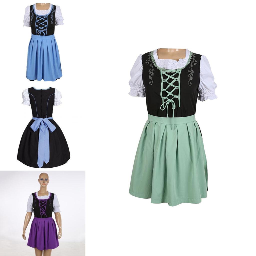 Vintage Style Bavarian Dirndl Dress For Oktoberfest And Festival Cosplay