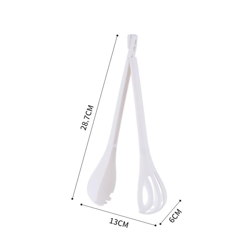 Removable Long-Handled Pasta Clips 3 in 1 Bread Food Tongs Egg Beater Cake Cream Mixer Kitchen Utensil