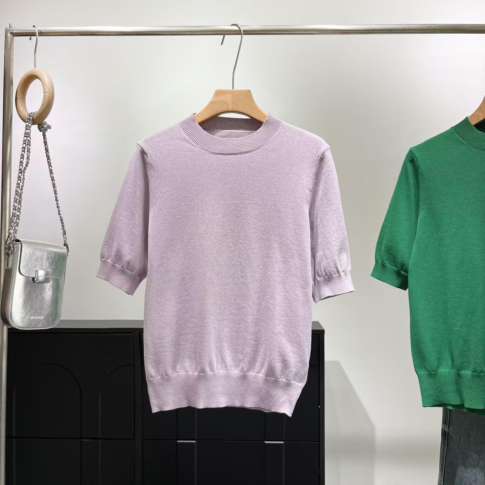 

Женская повседневная трикотажная футболка BM&MD&ZA с круглым вырезом и коротким рукавом для весны/лета XS