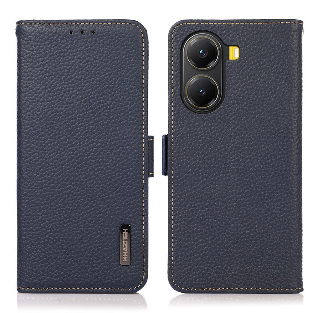 KHAZNEH Phone Case for Xiaomi Redmi Turbo 4 5G/Poco X7 Pro 5G Genuine Cow Leather Cover RFID Blocking