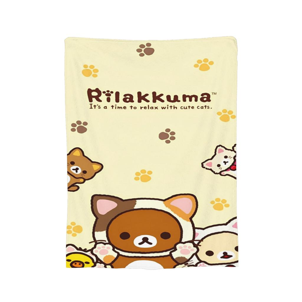 Rilakkuma Candy Strawberry Korilakkuma Blankets Flannel Throw Blanket Summer Air Conditioning Personalised Soft Warm Bedsprea,