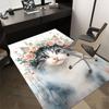 1pc Flower Crown Cat Themed Rug for Home Decor, Non-slip Office Carpet, Chair mat, Outdoor Mat, Christmas and Halloween gifts-0731023