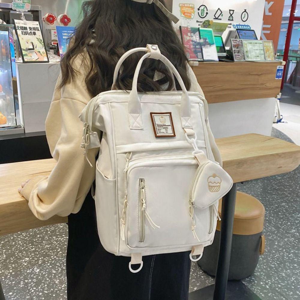 Portable Laptop Backpack Large Capacity Ins Shoulder Bag Wear-Resistant College School Bag Travel