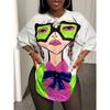 BamGleam Oversized T-shirt Los Casual Hip-Hop Stijl Grafisch Bedrukt Dames T-shirt Zomer Mode Y2k Dameskleding Vrouwen Tee