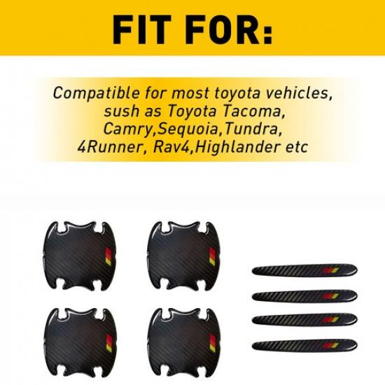 Handle Bowl Door Scratch Stickers Anti Carbon Car Protector Fiber Accessories