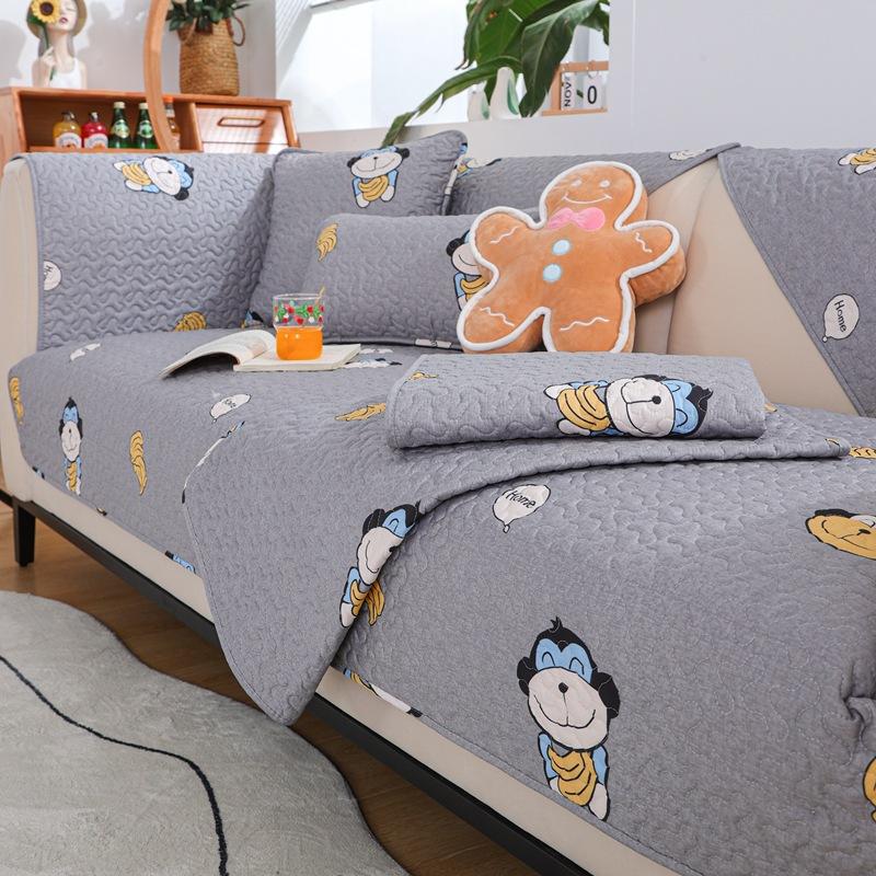 Fabric Cotton Sofa Cushion Modern Simple Pure Cotton Four Seasons Universal Non-Slip Sofa Slipcover Sets