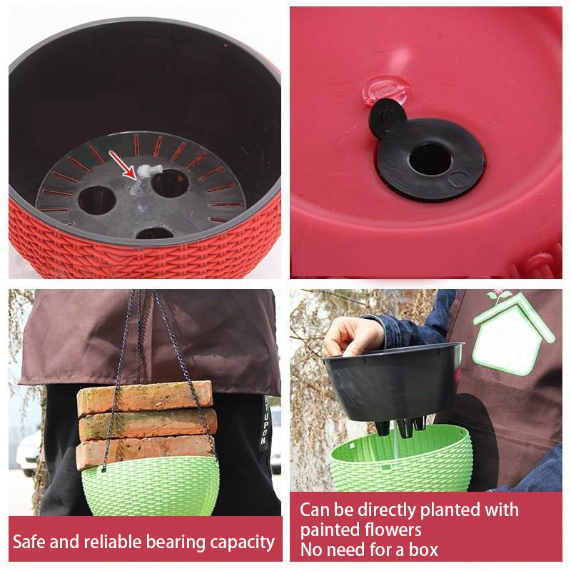 Resin Hanging Plant Pots Basket Plant Hang Flower Pot Hanger Outdoor Hanging Pot Holder Basket For Wall Decoration Garden