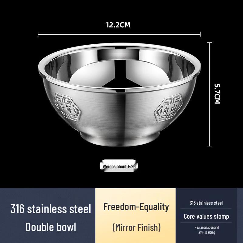 Wutuo 316 Stainless Steel Insulated Kids Bowl