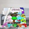 Incrediboxs Sprunkis Blankets Velvet Printed   Multifunction Lightweight Throw Blanket for Sofa Office Quilt